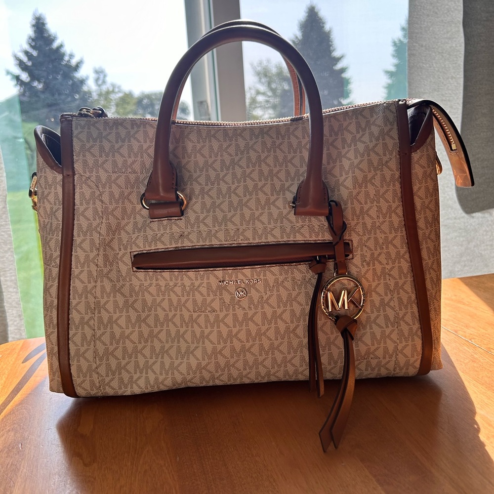 Michael Kors Signature Logo and Leather Bag
